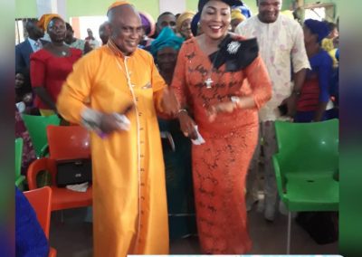 Bishop Elect and Rev Mrs Arutere dancing in the thanksgiving service
