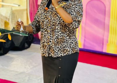 Rev. (Mrs) Vivian Ego Arutere ministering the word of God to the congregants